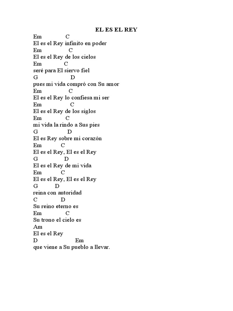 El Rey: Himno de Fe y Devoción | PDF
