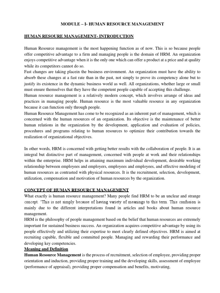Human Resources Introduction | PDF | Human Resource Management | Employment