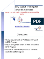 PSU Lockout/Tagout Training For Authorized Employees: WWW - Ehs.psu - Edu