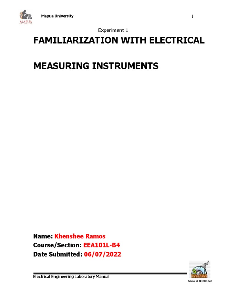 Electrical Measuring Instruments PDF Electrical Engineering