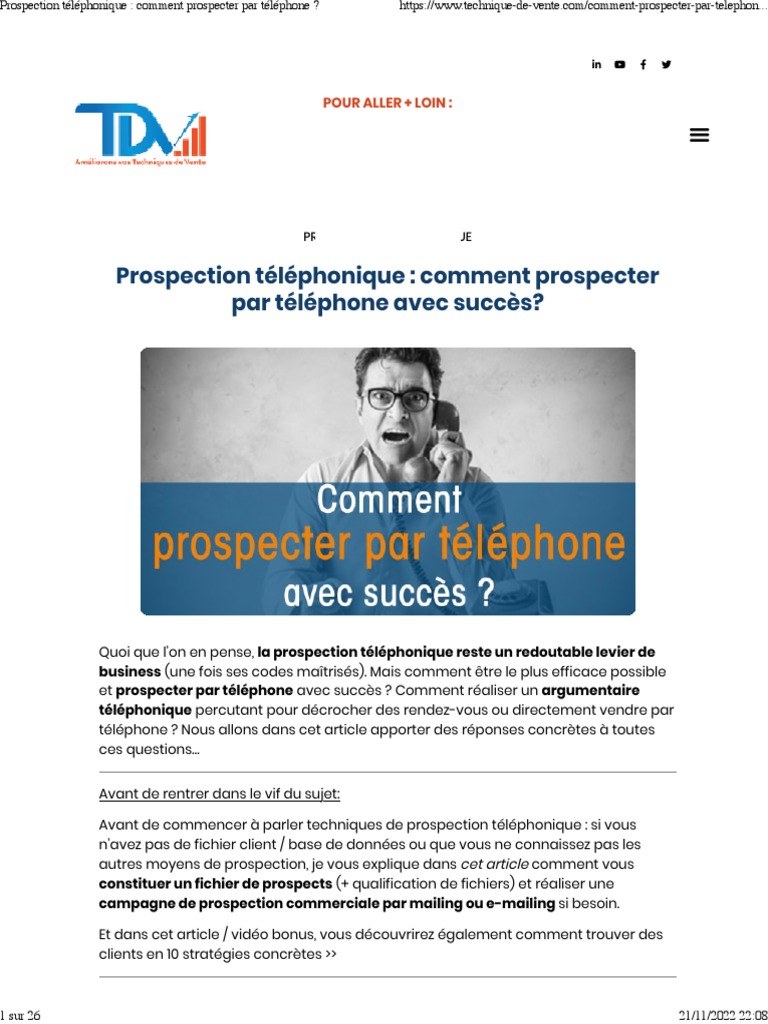 Prospection Téléphonique Comment Prospecter Par Téléphone | PDF | Sodles