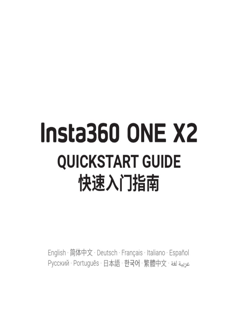 Insta360 One X2 Quickstart Guide Pdf