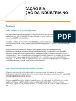 A Organização e A Distribuição Da Indústria No Brasil - Geo