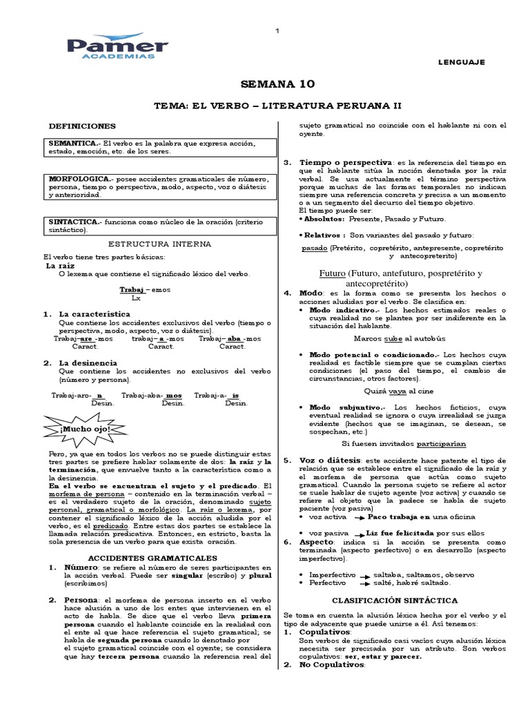 Lengua y Literatura | PDF | Verbo | Asunto (gramática)