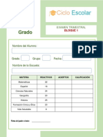 Examen Trimestral Cuarto Grado BLOQUE1 2022 2023