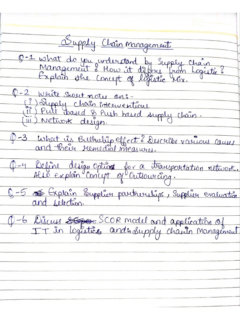 Supply Chain Management Assignment Questions | PDF