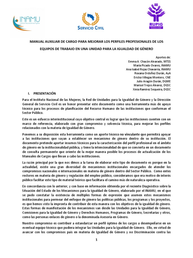 Mejora de Perfiles en Igualdad de Género | PDF | Igualdad de género ...