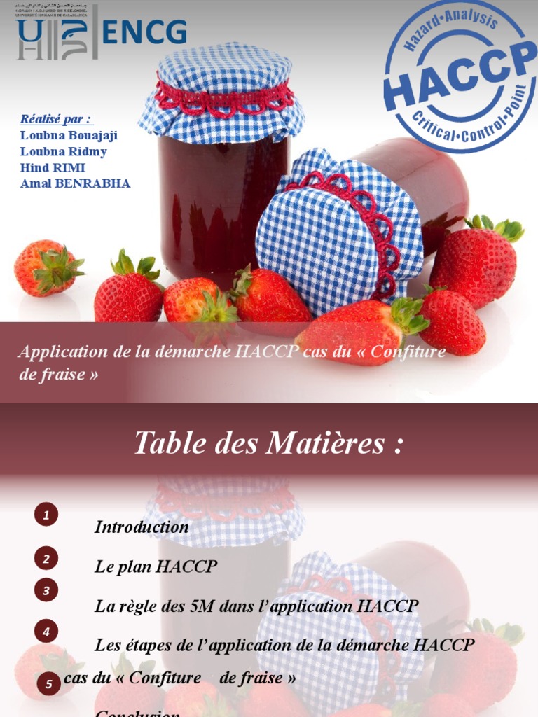 Application de Systeme HACCP Confiture de Fraise PDF