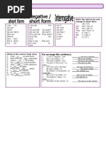 Write The Verb To Be and Change To Short Form. Re Arrange The Sentence PDF