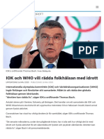 IOK Och WHO Vill Rädda Folkhälsan Med Idrott - SVT Sport