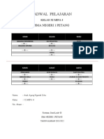 JADWAL  PELAJARAN