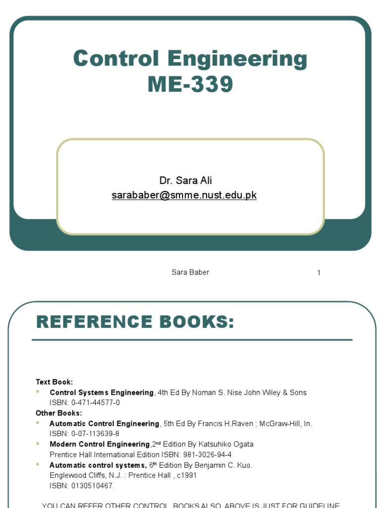 Introduction To Control Systems (1) 1 | PDF | Control Theory ...