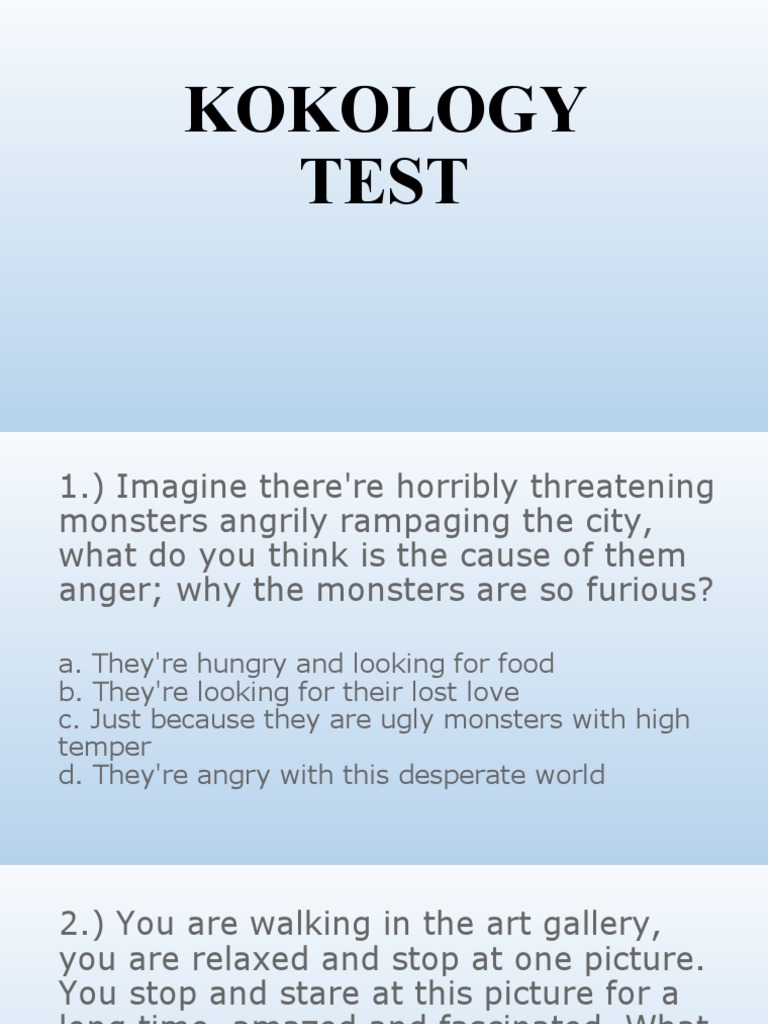 Kokology Test | Download Free PDF | Free Will | Love