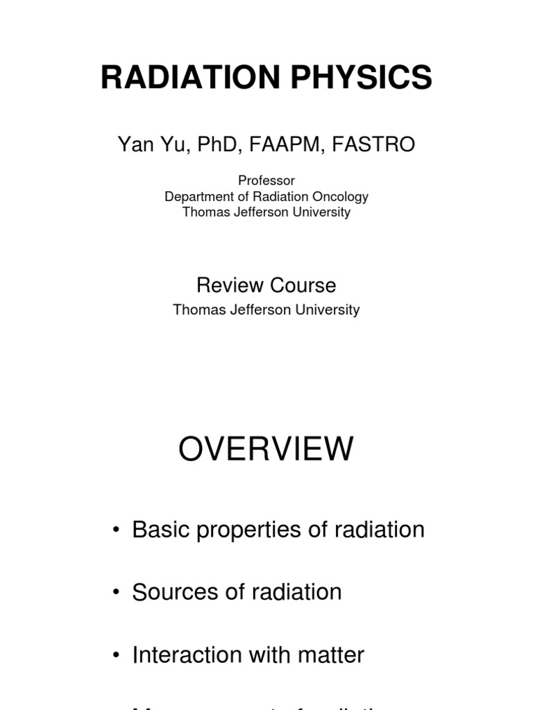 Radiation Physics Yu Pdf Atoms Electron