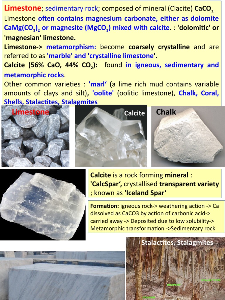 Limestone and Calcite Composition | PDF | Limestone | Calcite