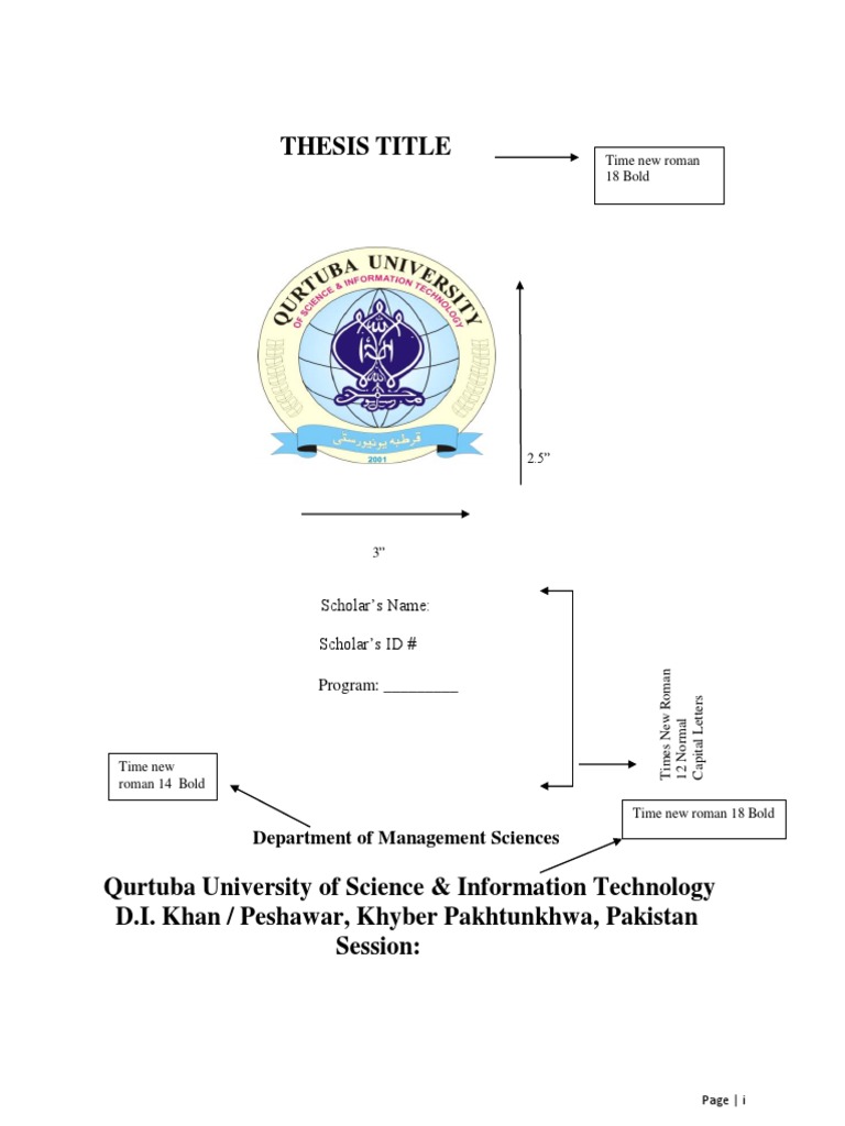 Qurtuba University Thesis Format Guide | PDF