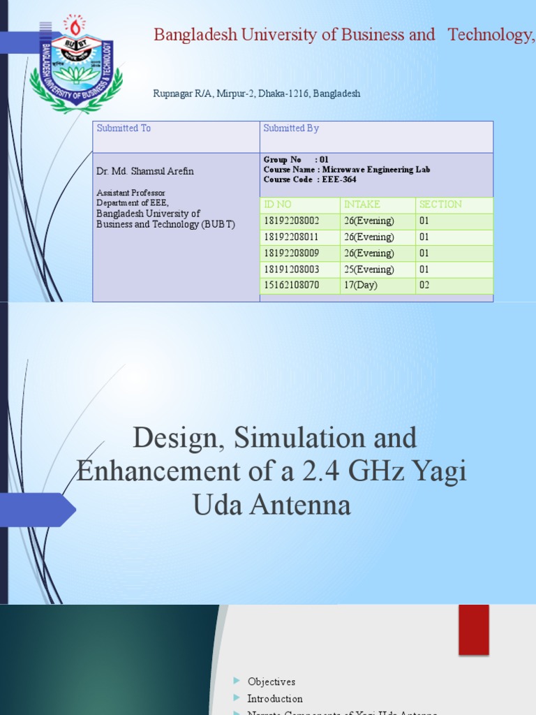 Yagi Uda Antenna Design Guide | PDF