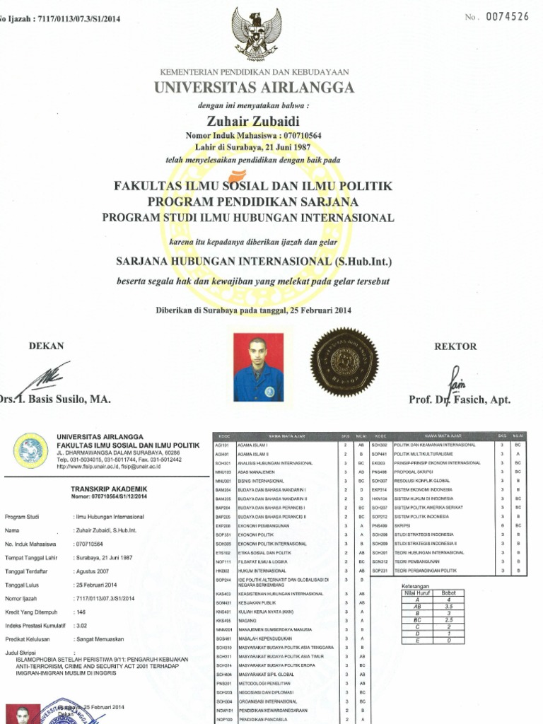 Dokumen Tips Ijazah Transkrip Nilai S1 Hi Indo Eng Pdf