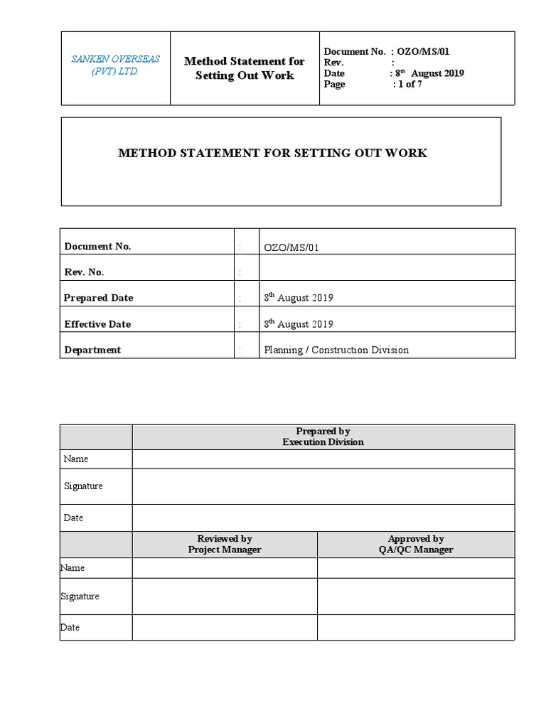 Setting out pdf