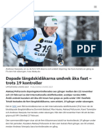Dopade Längdskidåkarna Undvek Åka Fast - Trots 19 Kontroller - SVT Sport
