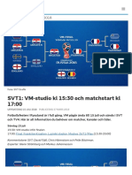 SVT1: VM-studio KL 15:30 Och Matchstart KL 17:00 - SVT Sport