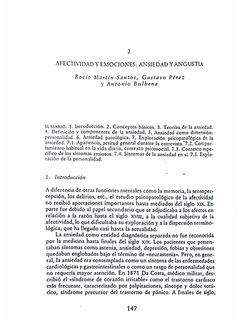 Afectividad y Emociones Ansiedad y Angustia, Luque | PDF