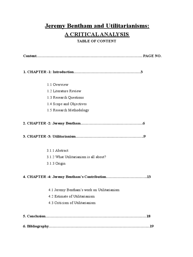 Jeremy Bentham And Utilitarianism Pdf Pdf