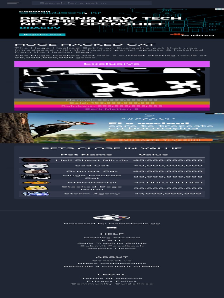 Huge Hacked Cat Value Pet Sim X Value List PDF