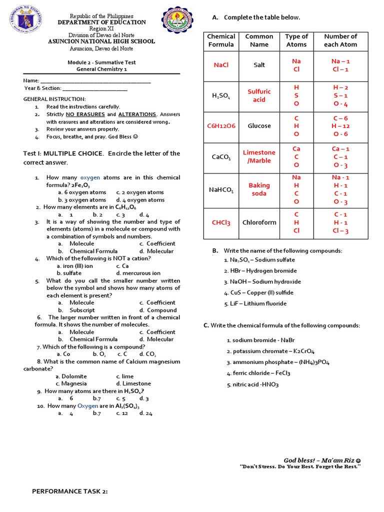 Gen Chemistry 1 Module 2 | PDF | Chemical Compounds | Molecules