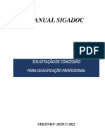 Manual Sigadoc: Solicitação de Concessão para Qualificação Profissional