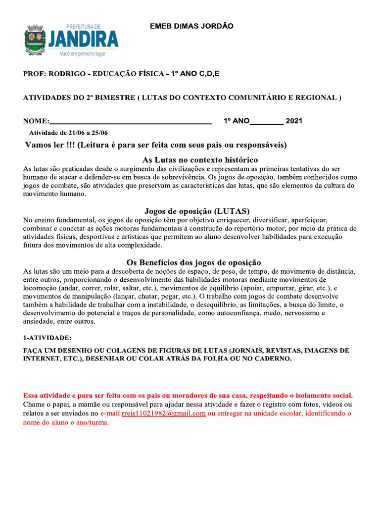 Atividade de 21.06 A 25.06 Lutas Do Contexto Comunitario e Regional ...