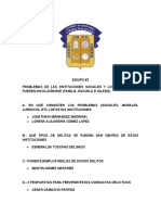 EQUIPO #3 TDD PROBLEMAS DE LAS INSTITUCIONES SOCIALES Y LOS DELITOS QUE PUEDEN INVOLUCRARSE (Familia, Escuela e Iglesia)