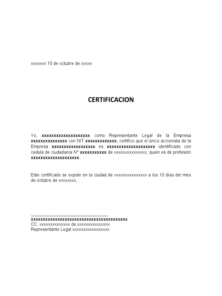 Certificado Accionario | PDF