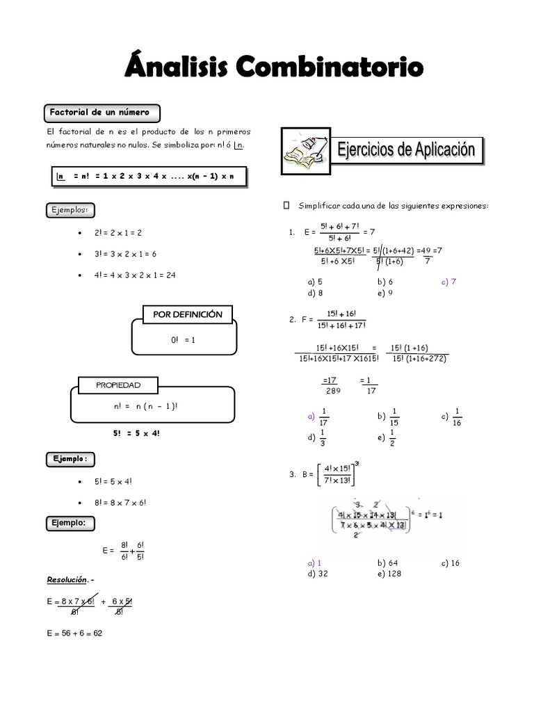Análisis Combinatorio - Factorial | PDF