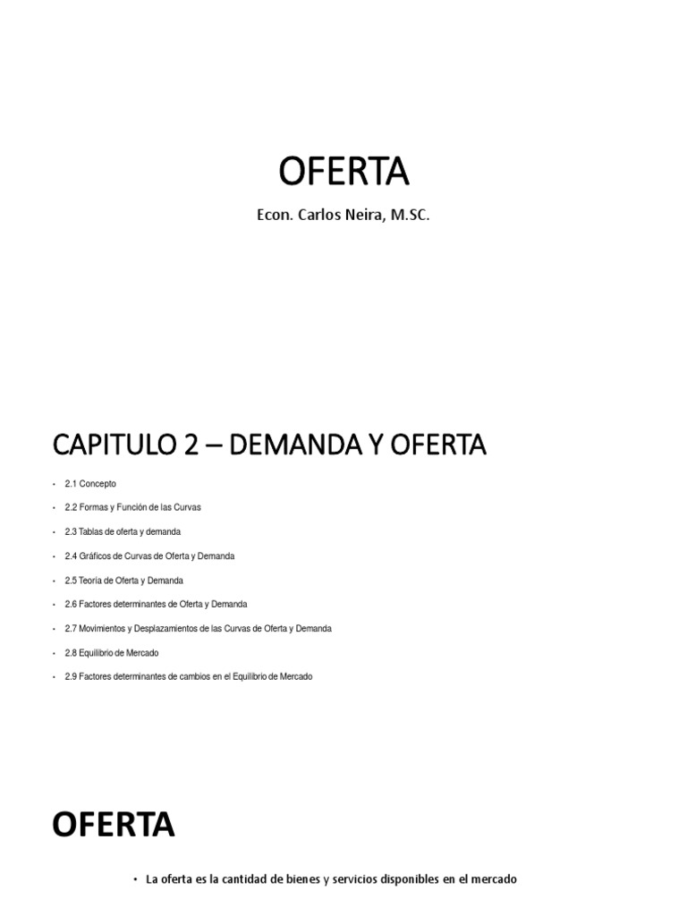 Oferta y Demanda en el Mercado | PDF | Oferta (economía) | Oferta y demanda