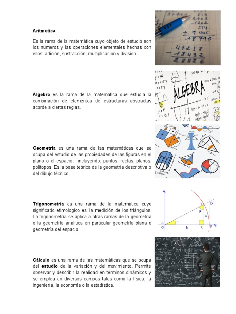 Ramas de la Matemática: Aritmética y Más | PDF