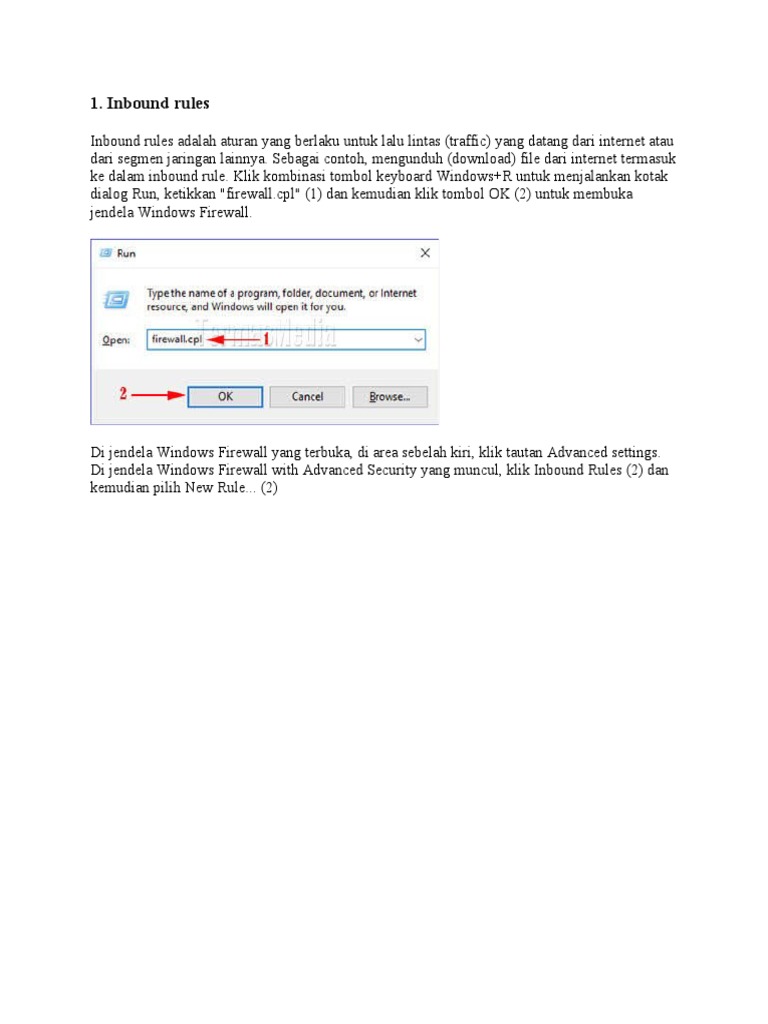 Aturan Inbound dan Outbound Firewall | PDF