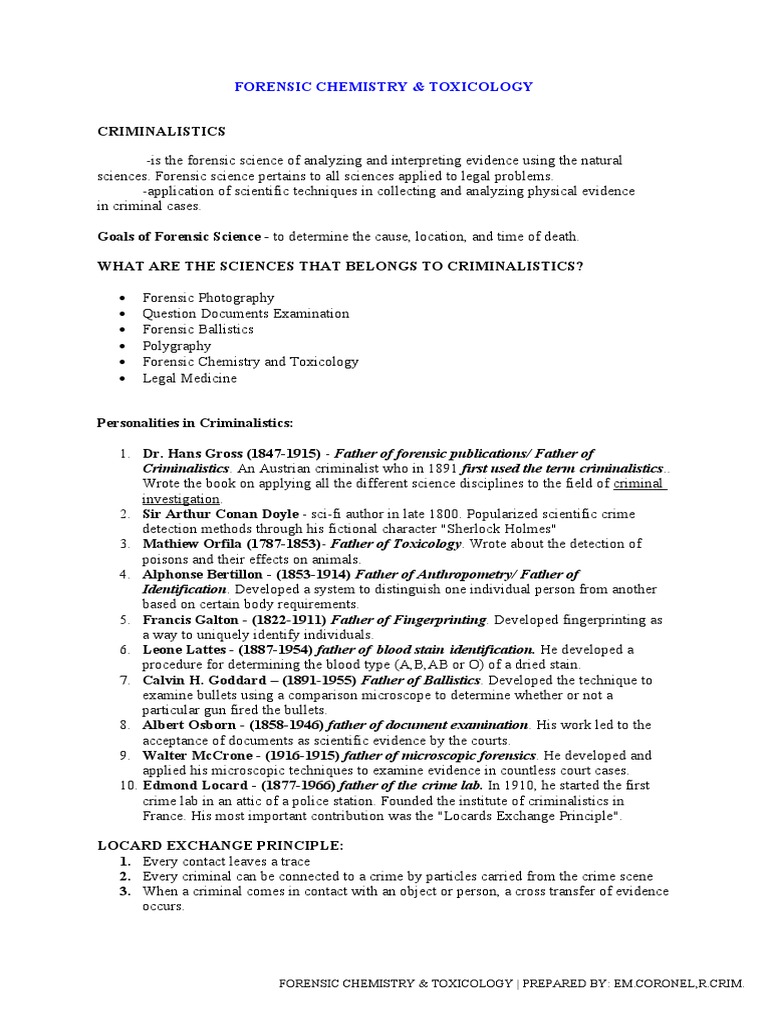 FORENSIC CHEMISTRY and TOXICOLOGY CRIMIN PDF Mass Spectrometry