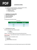 LA GESTION DU TEMPS