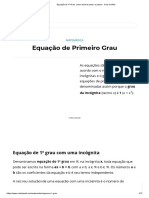 Equação de 1º Grau