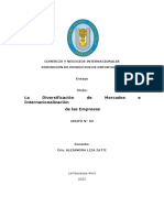 Diversificación mercados e internacionalización empresas