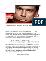 The 6 typical features of a killer's psychological profile