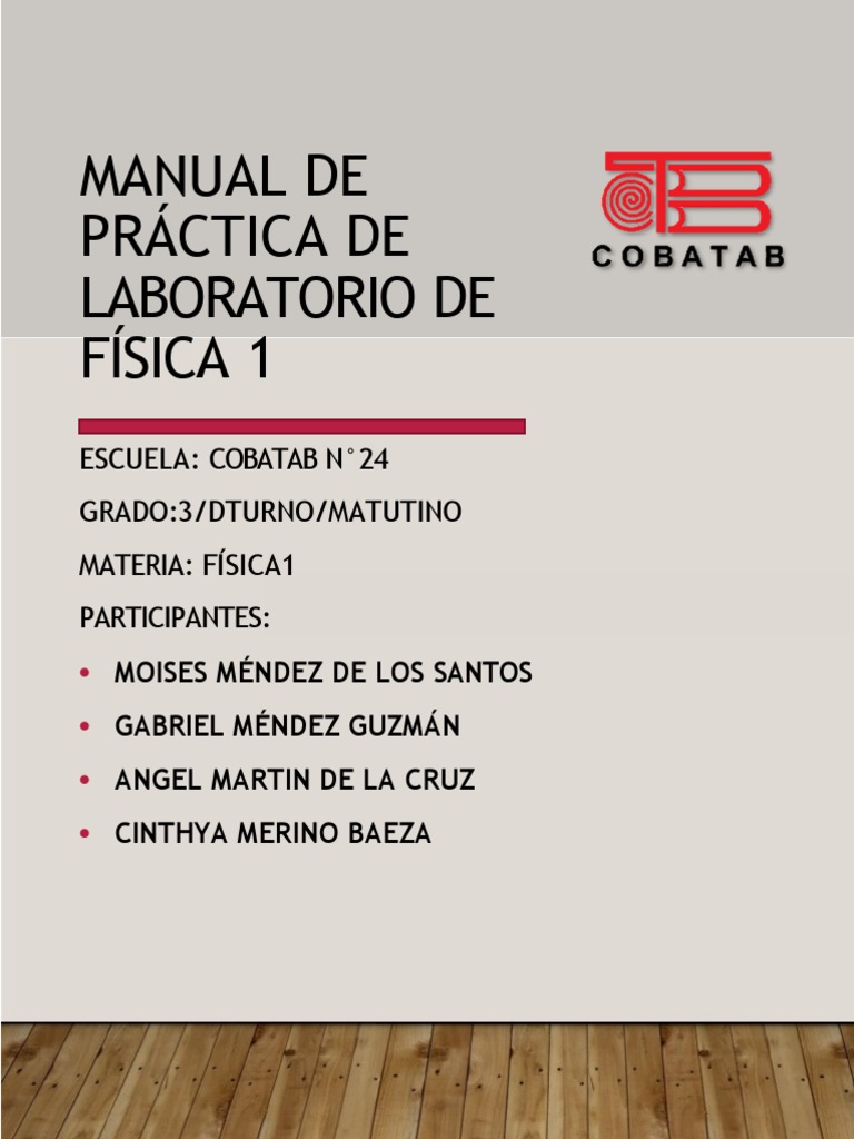 Manual de Práctica de Física 1 COBATAB | PDF