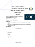 Universidad Tecnica de Machala Facultad de Ciencias Quimicas Y de La Salud Carrera de Ingenieria Quimica Bromatología Diario # 4