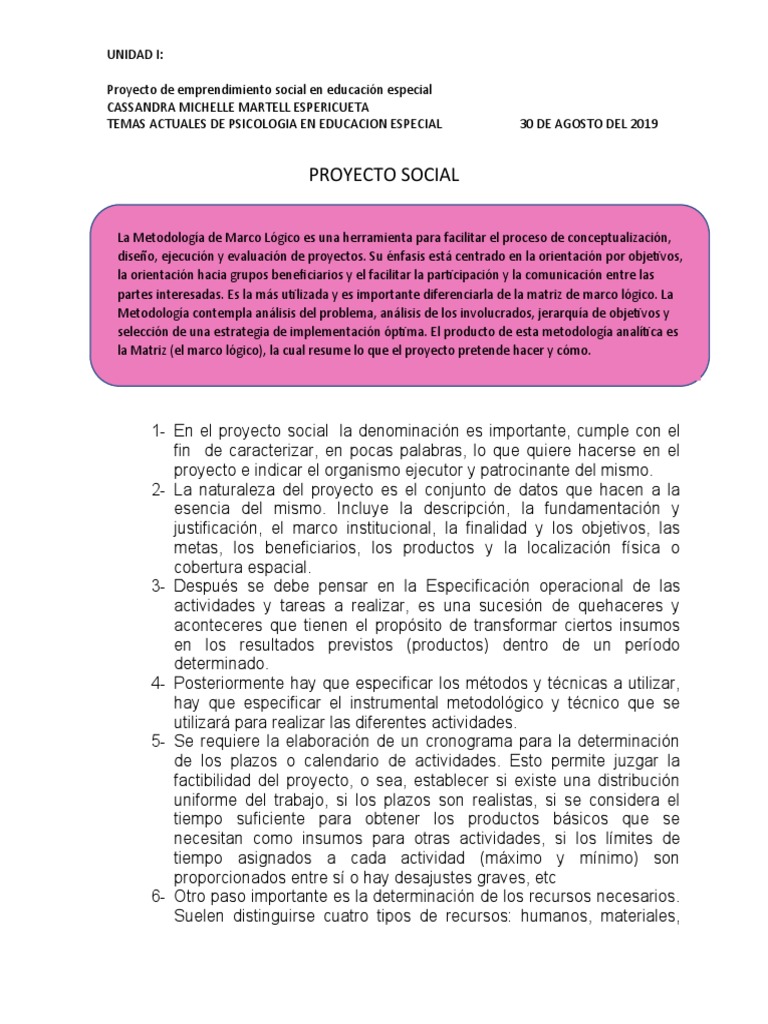 Proyecto de Emprendimiento Social en Educación | PDF | Presupuesto ...