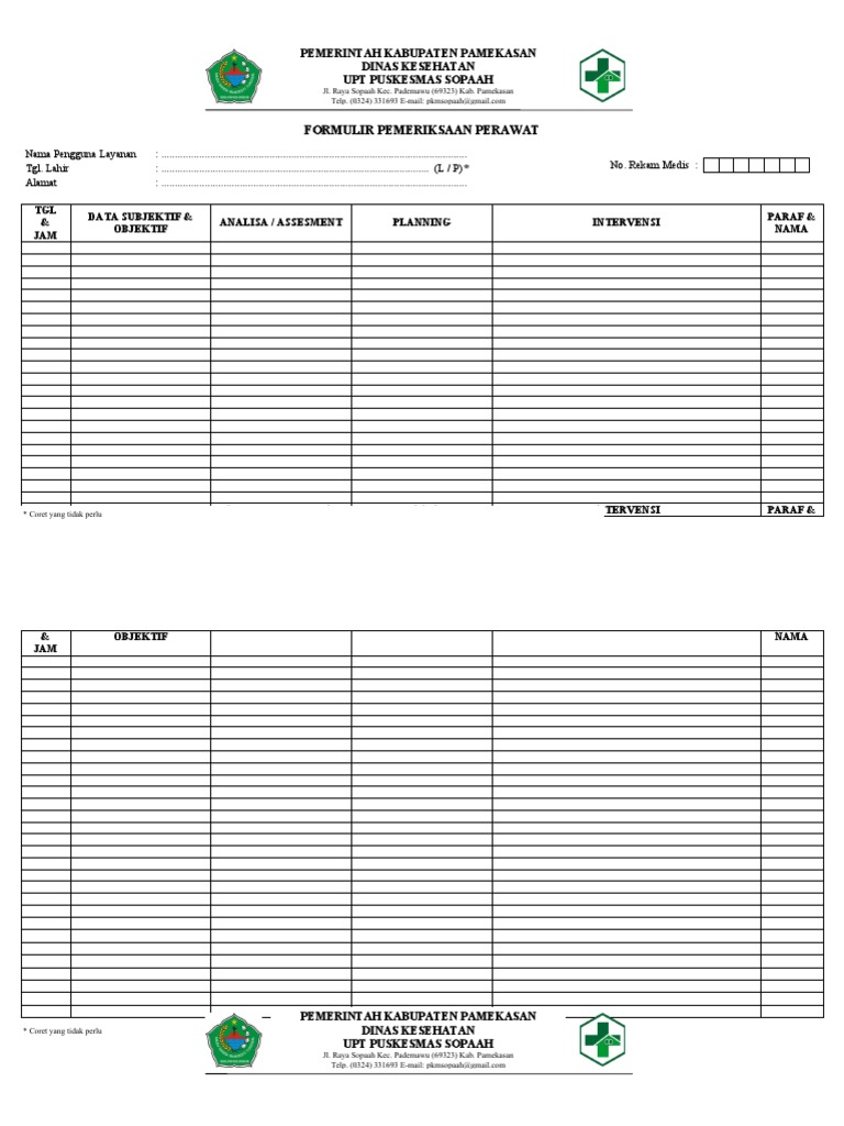 Formulir Pemeriksaan Perawat Dan Bidan | PDF