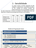 Exercícios Sensibilidade