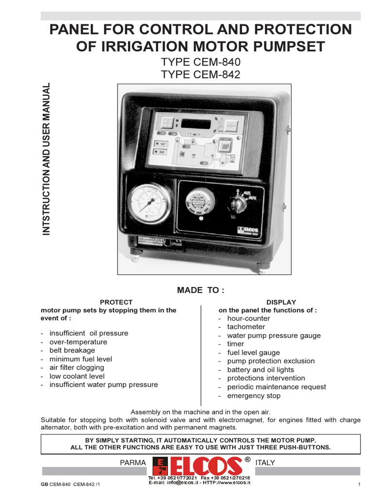 Elcos Motor Bombacem840 - en | PDF