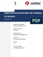 Tarea 7 Experiencias personales de trabajo en grupo