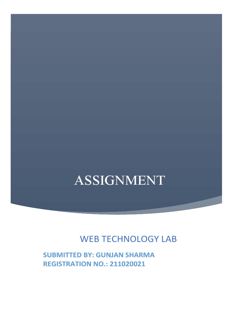 Assignment: Web Technology Lab | PDF